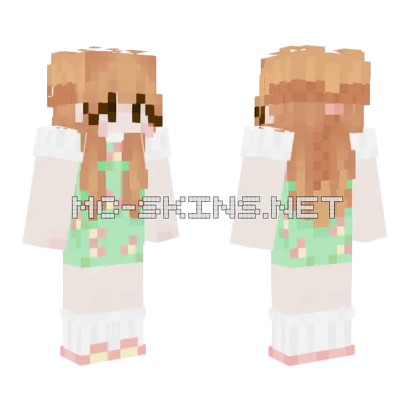 Spring Green Minecraft skin, front and back