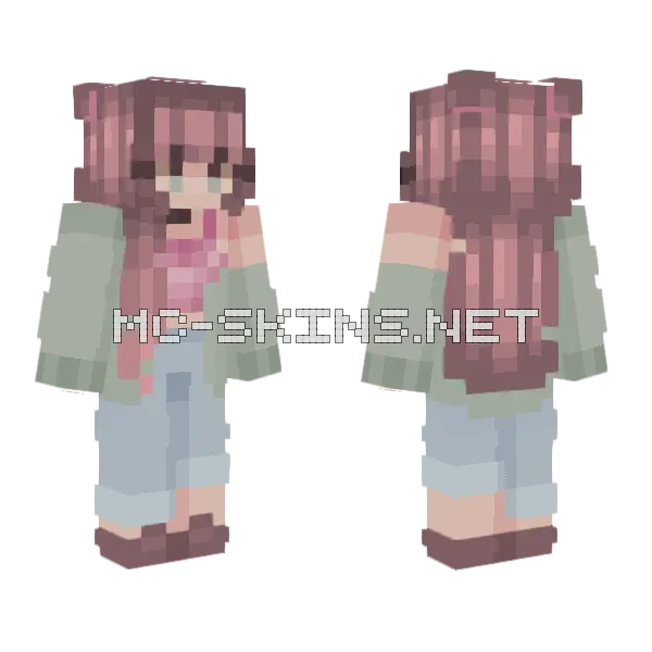 Spring Onion Girl Minecraft skin, front and back