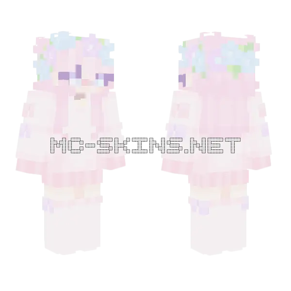 Spring Pastel Minecraft skin, front and back