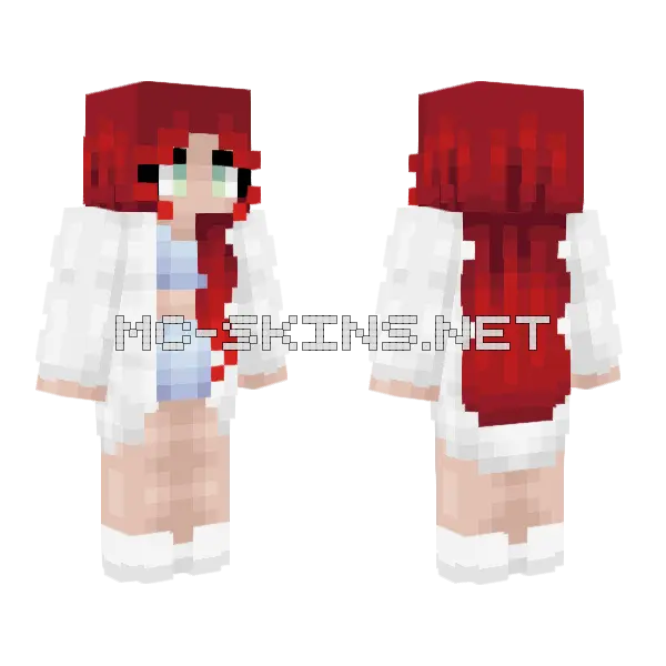 Spring Redhead In Tanktop Coat Minecraft skin, front and back