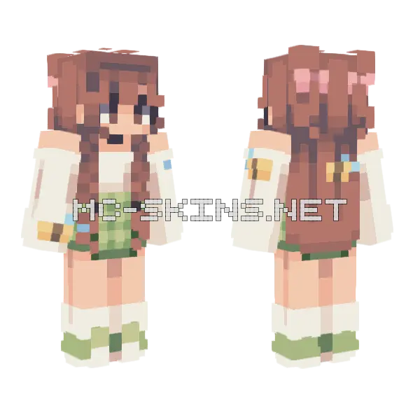 Spring Time Bee Girl Minecraft skin, front and back