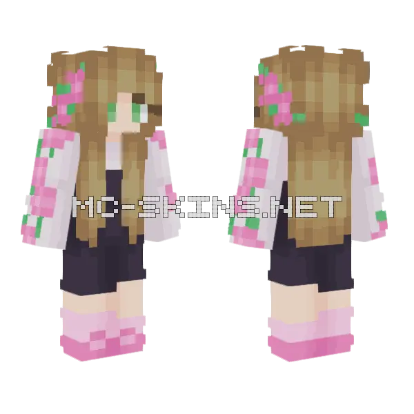 Springtime Girl Minecraft skin, front and back