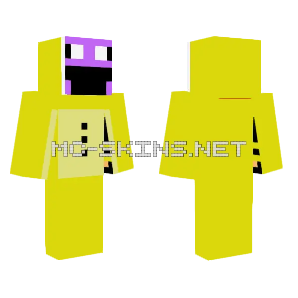 Springtrap And Purple Minecraft skin, front and back