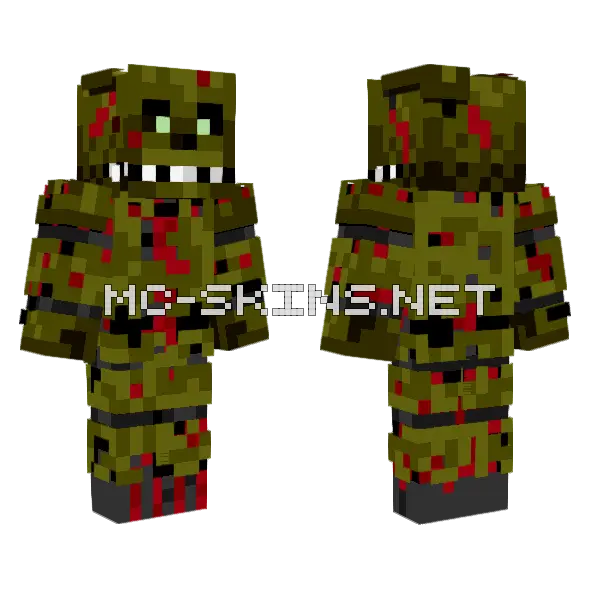 Springtrap Armour Endo Minecraft skin, front and back
