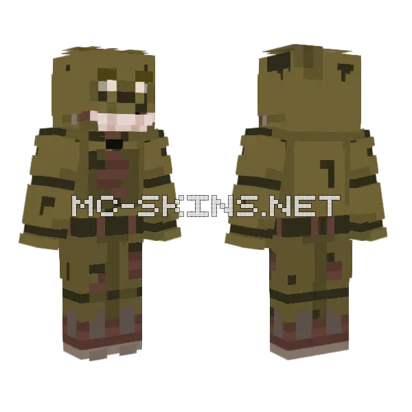 Springtrap Minecraft skin, front and back