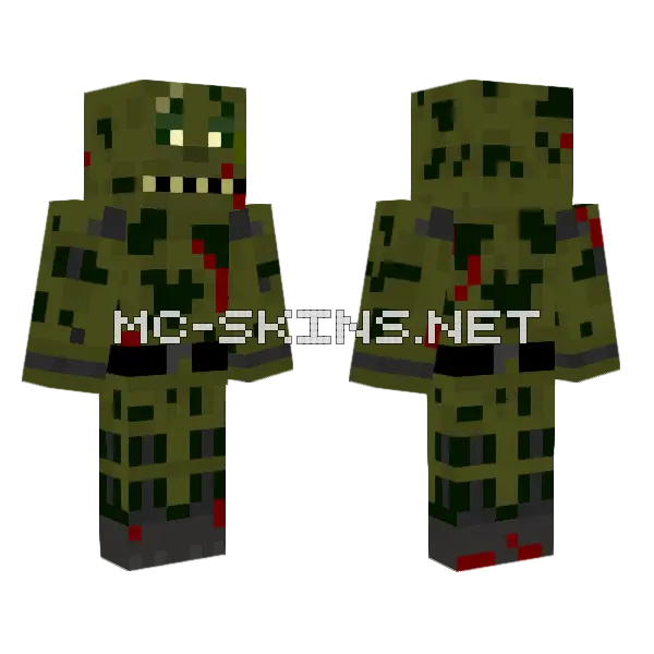 Springtrap Monster Minecraft skin, front and back