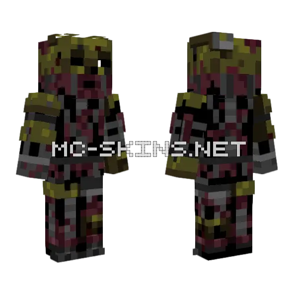Springtrap WIP Minecraft skin, front and back