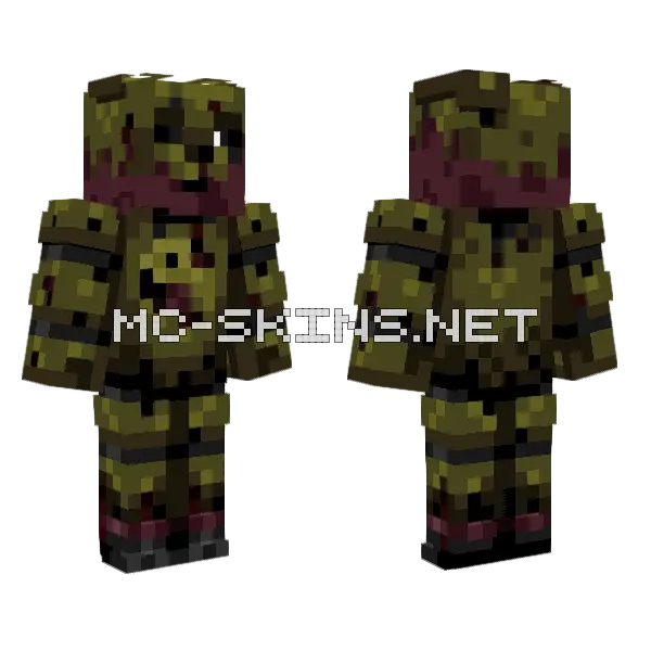 Springtrap WIP2 Minecraft skin, front and back