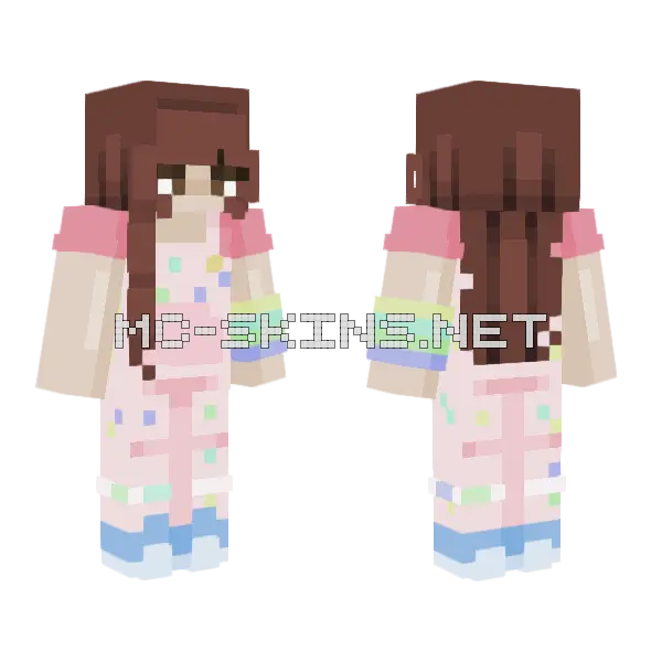 Sprinkle Girl Minecraft skin, front and back