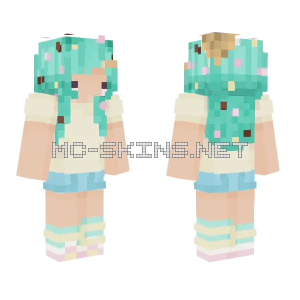 Sprinkle Girl Minecraft skin, front and back