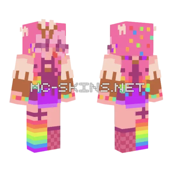 Sprinkles Birthday Collab Minecraft skin, front and back