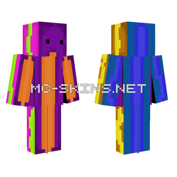 Spuaretiger1713 Colorful Skin Minecraft skin, front and back