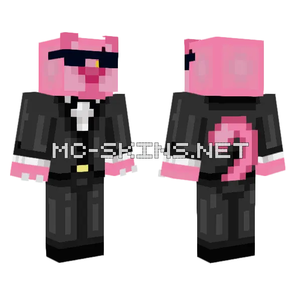 Spy Pink Suit Minecraft skin, front and back