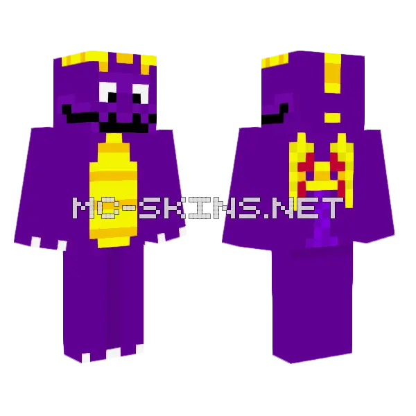 Spyro The Dragon Minecraft skin, front and back