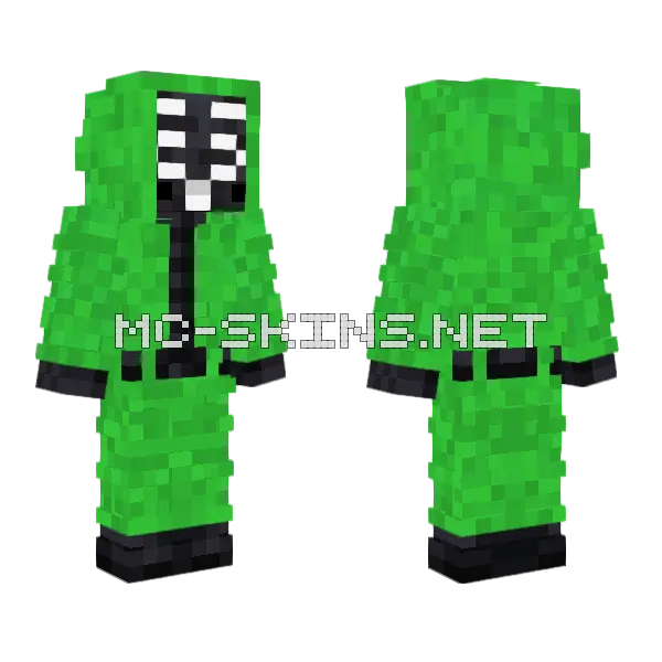 Squid Game Guard Minecraft skin, front and back