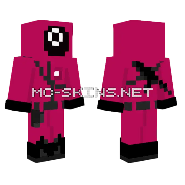 Squid Game Guard Minecraft skin, front and back