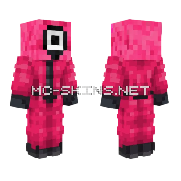 Squid Game Guard Hotdog Mask Minecraft skin, front and back
