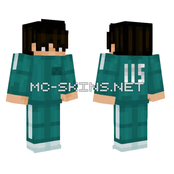 Squid Game Player 115 Minecraft skin, front and back