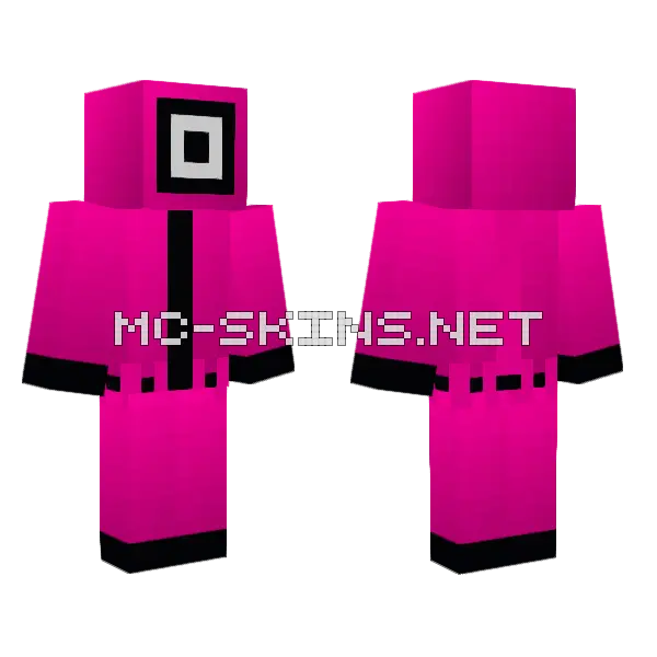 Squid Game Square Guard Minecraft skin, front and back