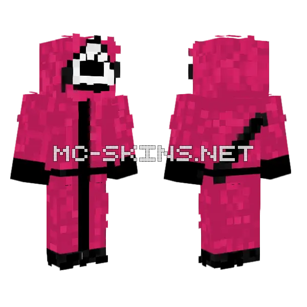 Squid Game Triangle Guard Minecraft skin, front and back