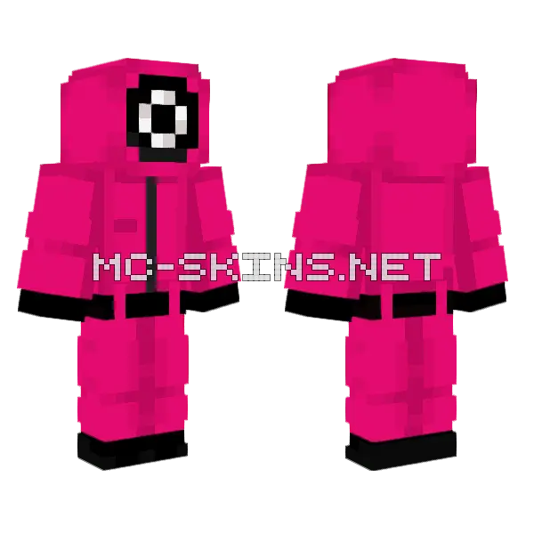Squid Games Guard Circle Duck Minecraft skin, front and back
