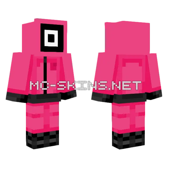 Squid Games Guard Minecraft skin, front and back
