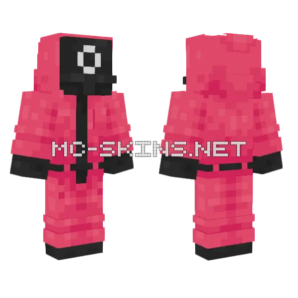 Squid Games Pink Soldier Minecraft skin, front and back