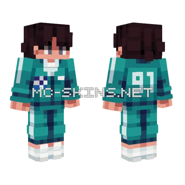 Squid Games Player O Minecraft skin, front and back