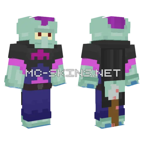 Squidward Mortis Sitting On Shovel Minecraft skin, front and back