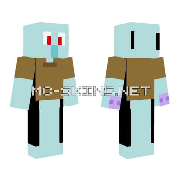 Squidward Tentacles Minecraft skin, front and back