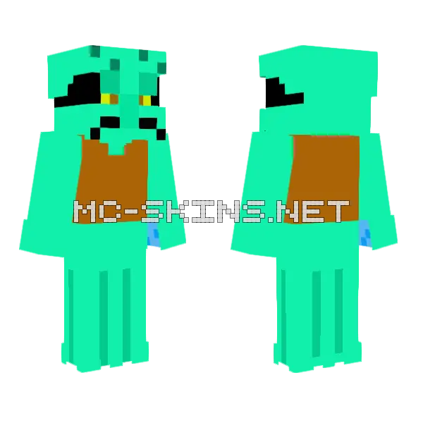 Squidward Tentacles Minecraft skin, front and back