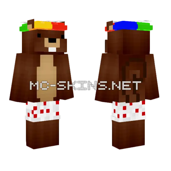 Squirrel Cursed Minecraft skin, front and back