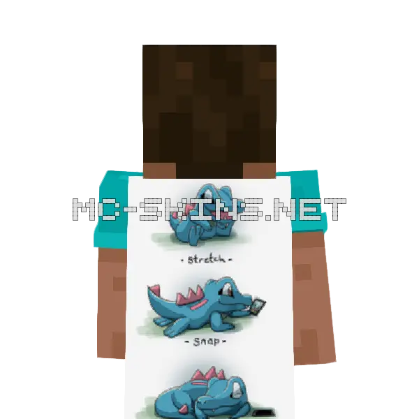 Squirtle Sleeping Minecraft cape worn on a player