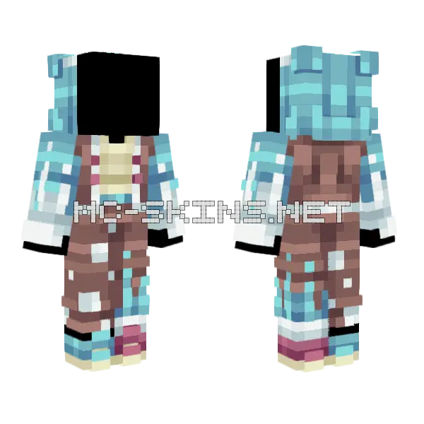 Squirtle Space Suit Minecraft skin, front and back