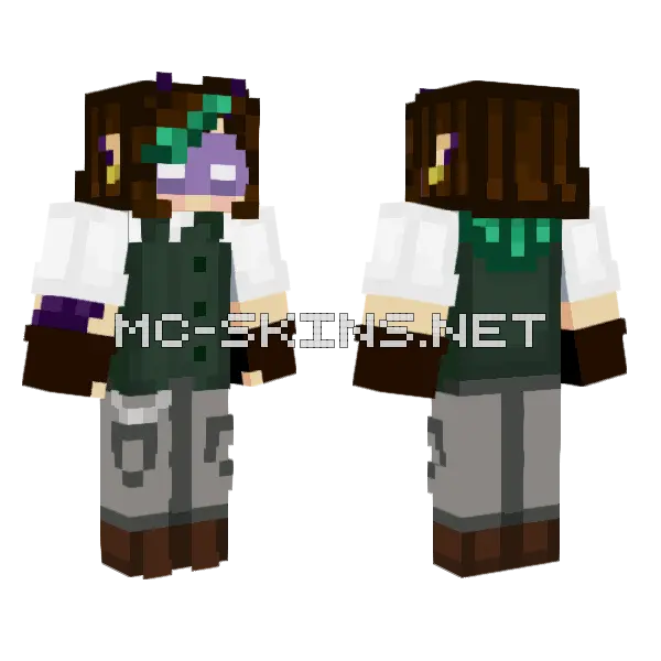 SS Koal Formal Outfit Minecraft skin, front and back