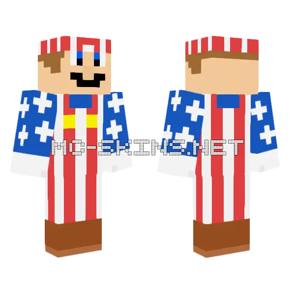 SSBU Mario Alt 2 Minecraft skin, front and back