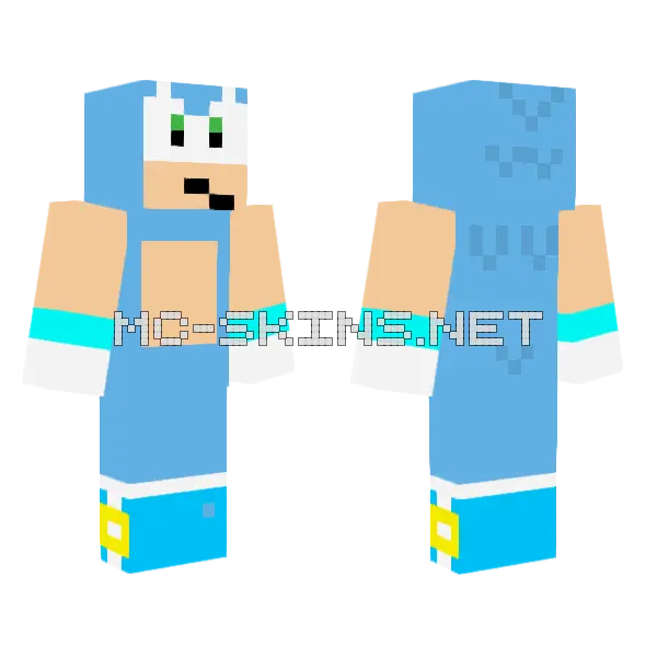 SSBU Sonic Alt 3 Minecraft skin, front and back
