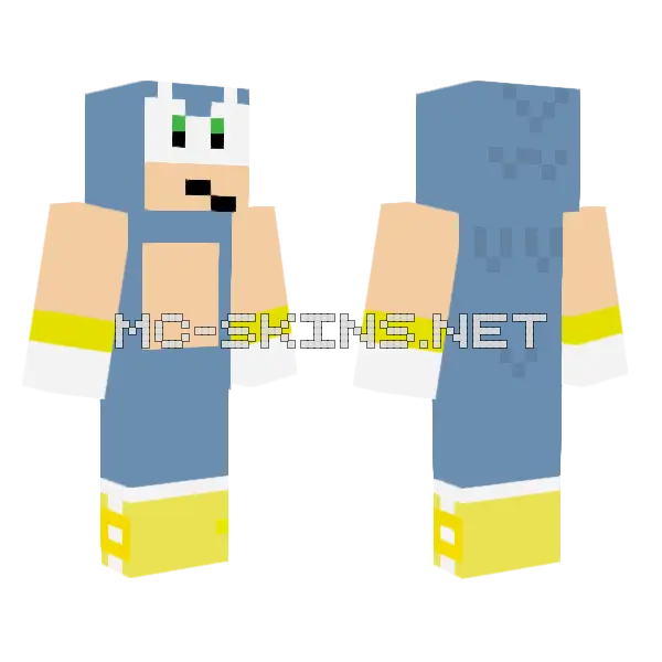 SSBU Sonic Alt 6 Minecraft skin, front and back