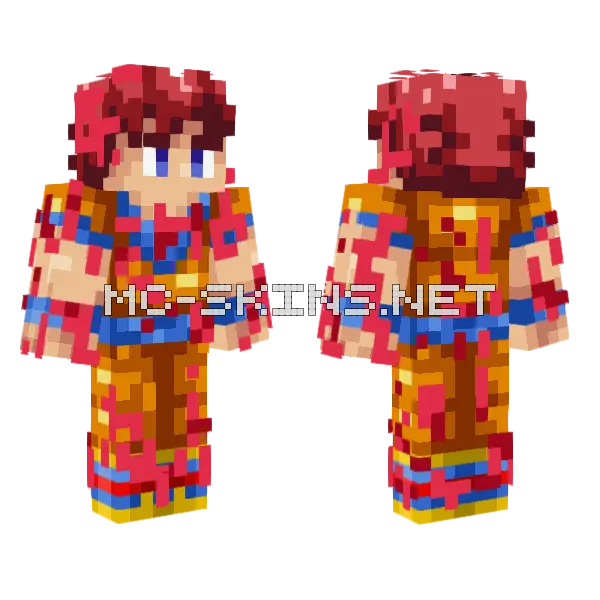 SSJ God Goku With Aura Minecraft skin, front and back