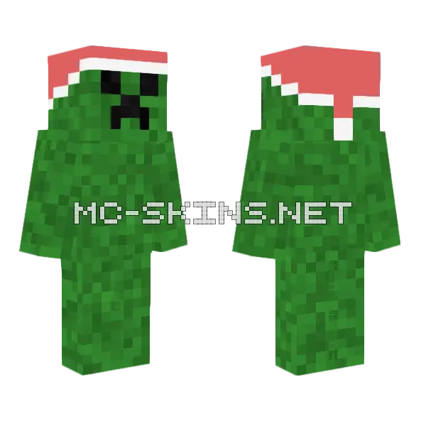 Sssmop Creeper Hat Minecraft skin, front and back