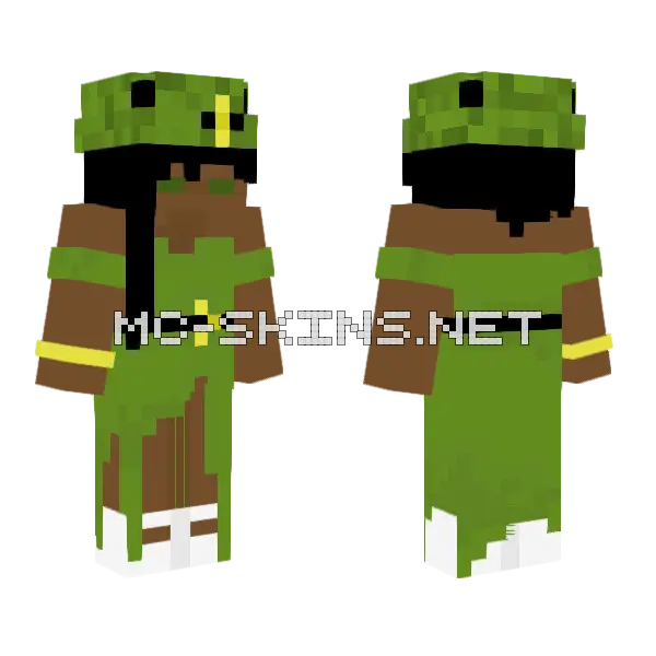 St Patricks Day Black Female Minecraft skin, front and back