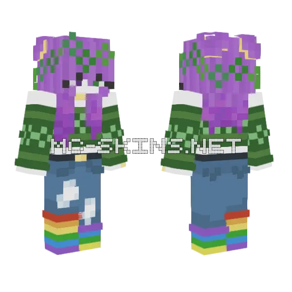 St Patricks Day Ghost Girl Minecraft skin, front and back