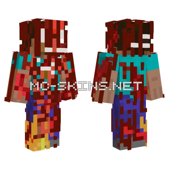 Stage 3 Herobrine Minecraft skin, front and back