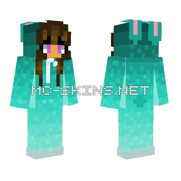 Star Bunny Onesie Minecraft skin, front and back