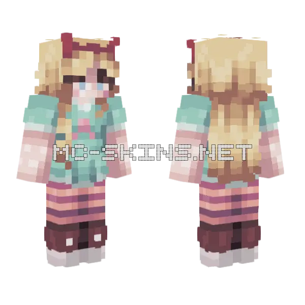 Star Butterfly Minecraft skin, front and back