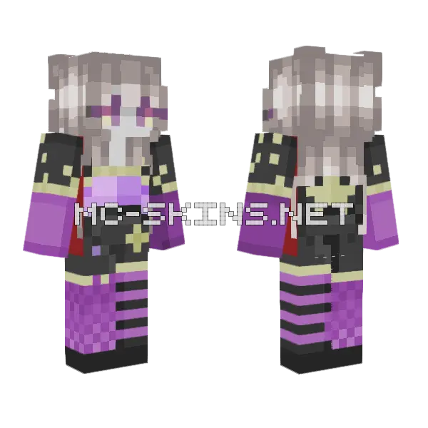 Star Girl Minecraft skin, front and back