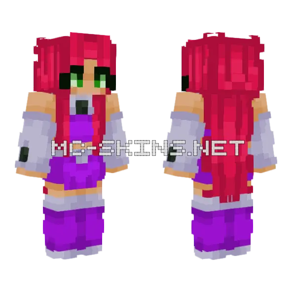 Starfire Cartoon Network Minecraft skin, front and back