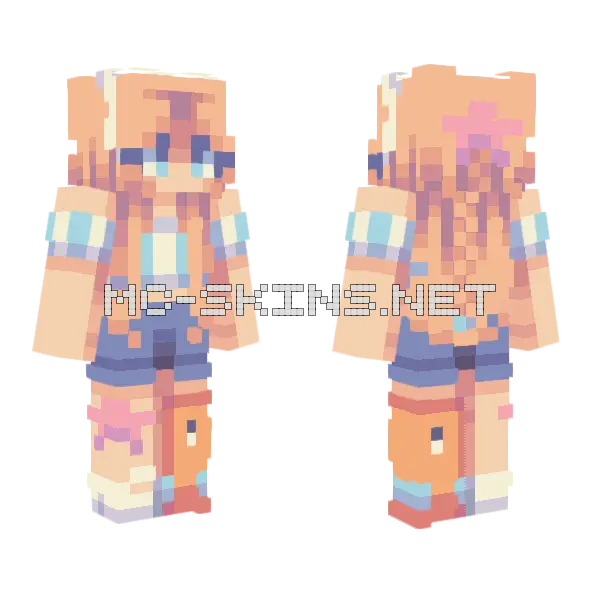 Starfish Girl Minecraft skin, front and back
