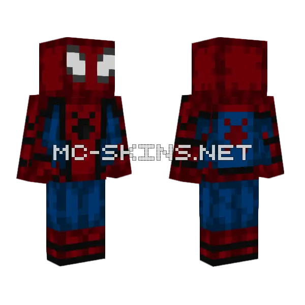 Stark Suit Spiderman Minecraft skin, front and back