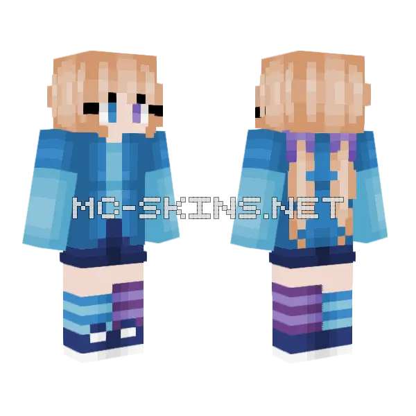 Starla Blue Outfit Minecraft skin, front and back